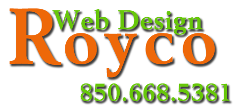 Royco Web Design logo with phone number 850-668-5381